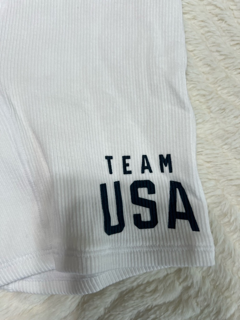 Skims Team USA Olympic Boxer Shorts XXS White Ribbed Cotton NWT - Picture 12 of 16